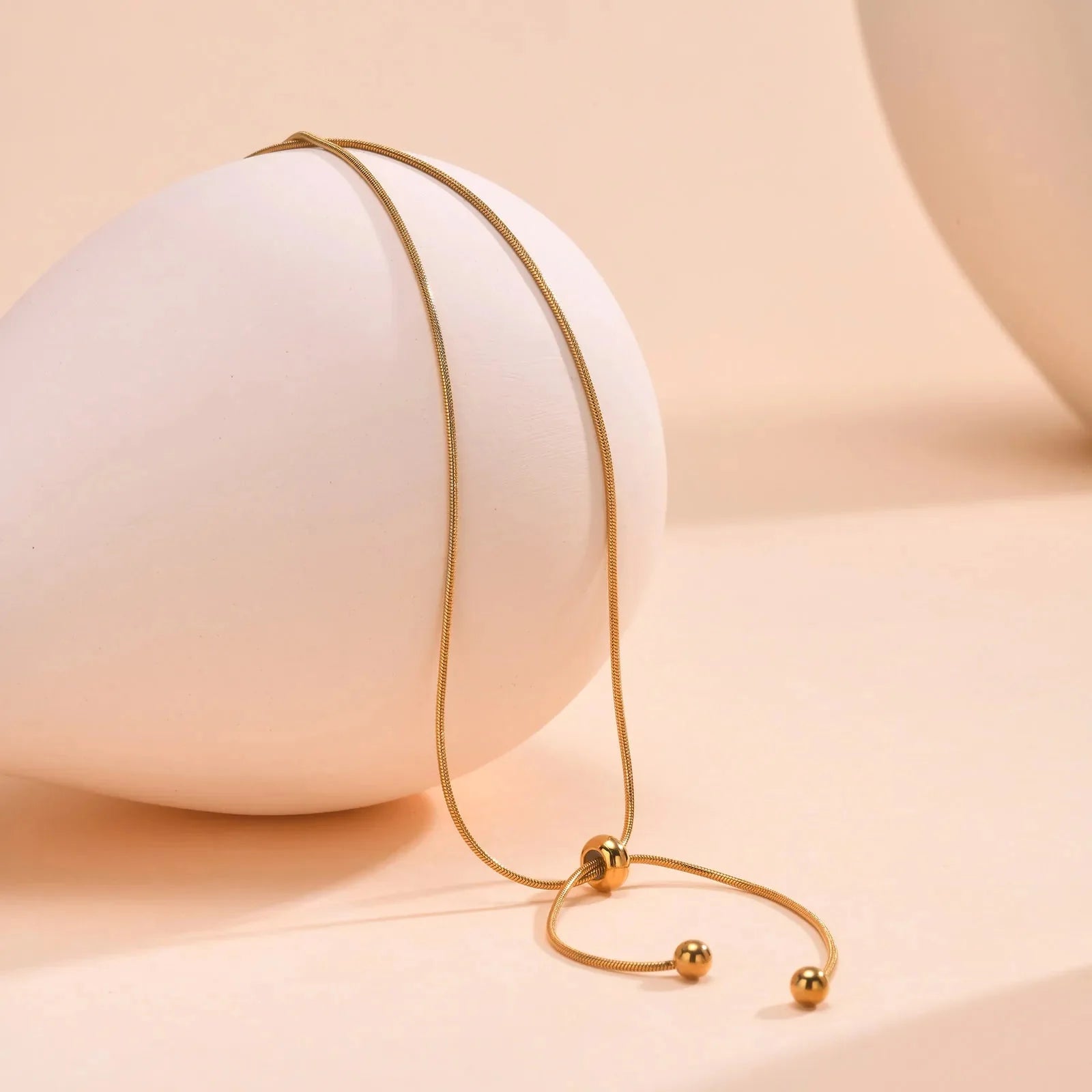 18k Adjustable Tassel Snake Chain Necklace - Aryomi