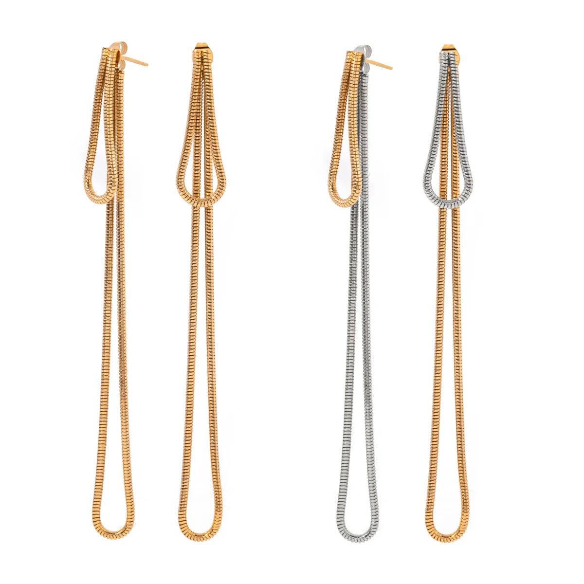 Classy Snake Chain Tassel Stud Earrings