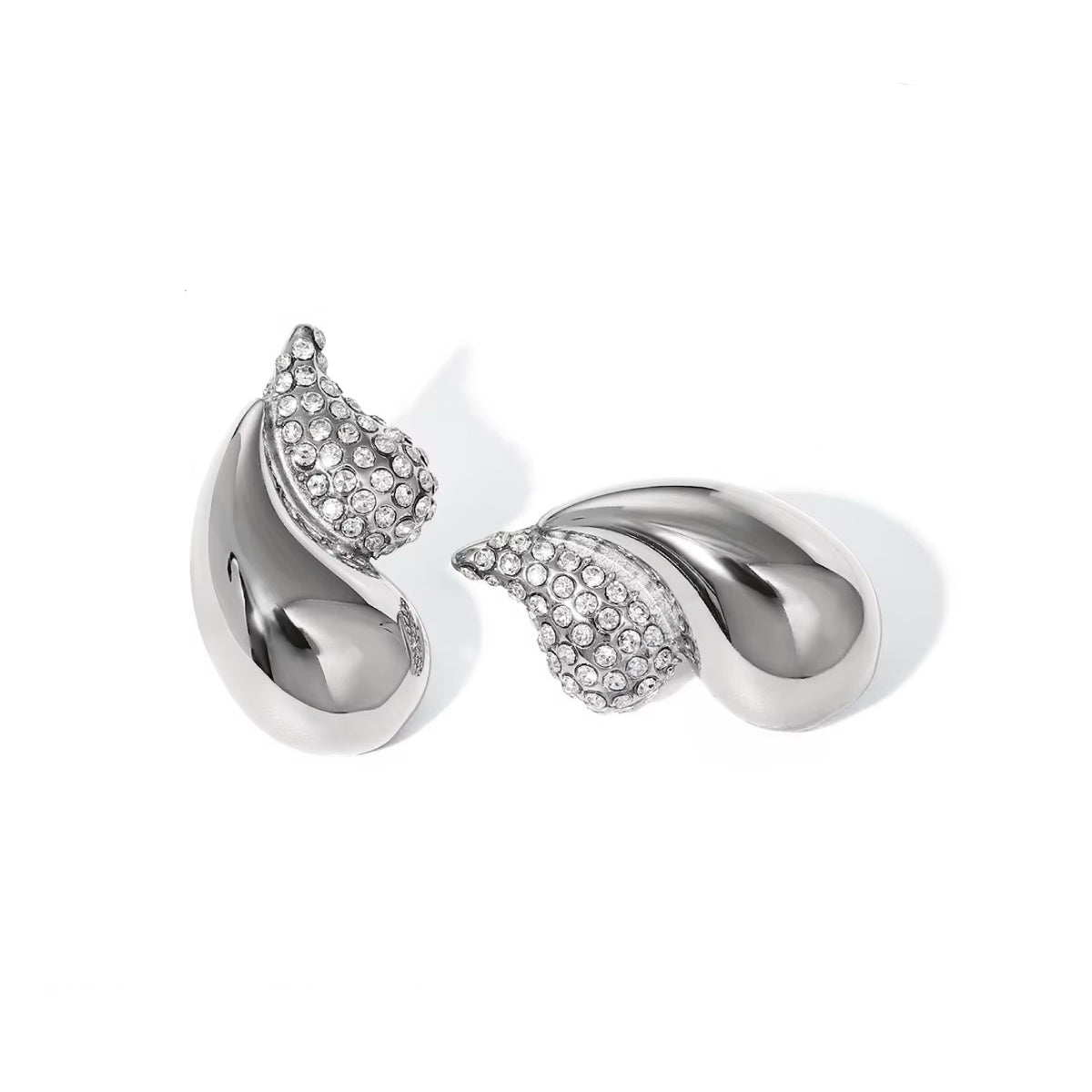 18k Diamond Accented Double Droplet Earrings