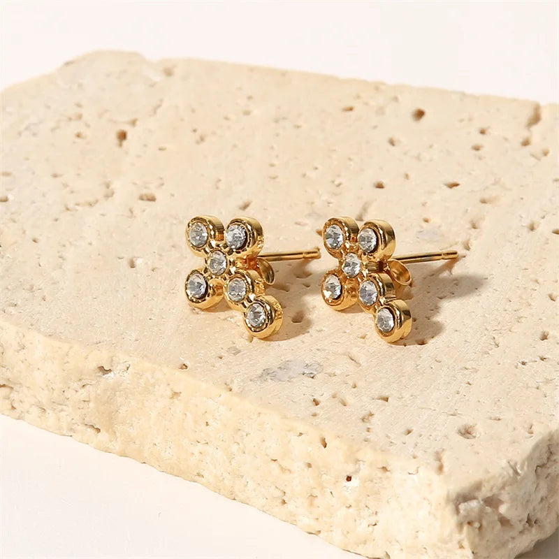 Dainty Cross Stud Earrings
