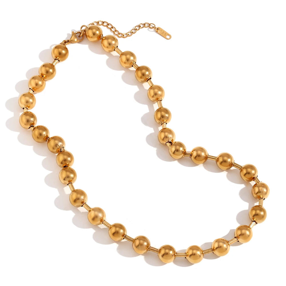 18k Classic Chunky Beaded Necklace