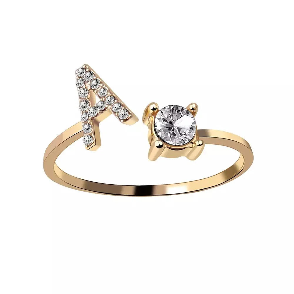 Adjustable Letter Initial Ring - Aryomi
