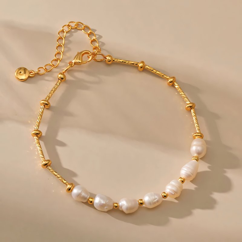 Boho Gold Accented Pearl Bracelets - Aryomi
