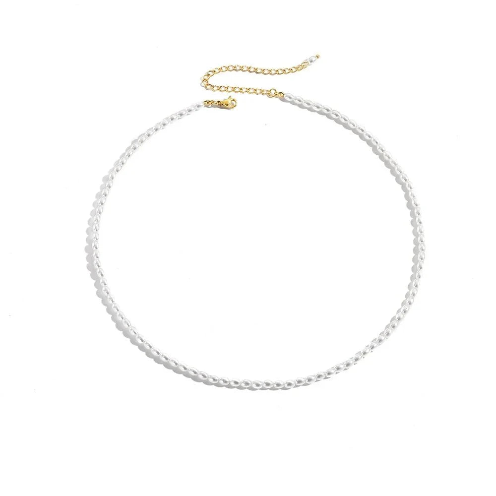 Classic Feminine 3mm Pearl Necklace - Aryomi