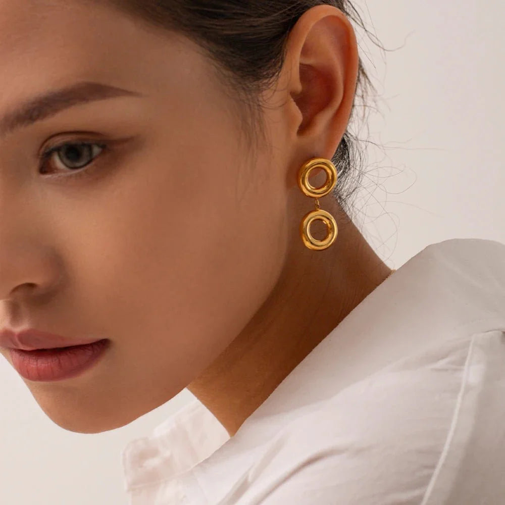 Classy O Rings Drop Earrings - Aryomi