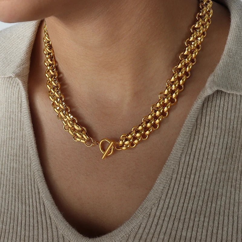 Classy Rice Bead Necklace and Bracelet Set - Aryomi