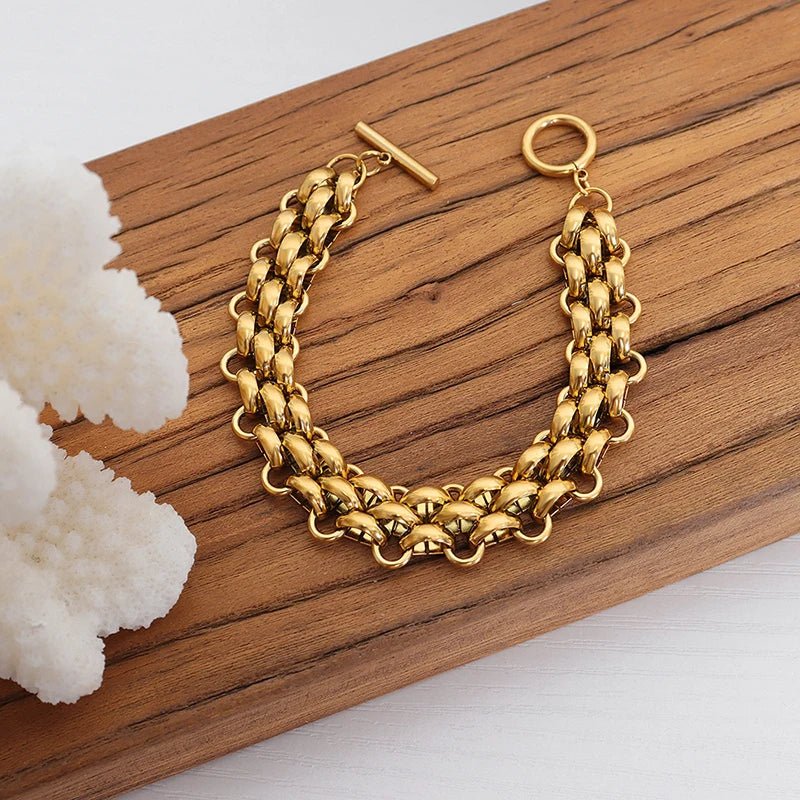 Classy Rice Bead Necklace and Bracelet Set - Aryomi