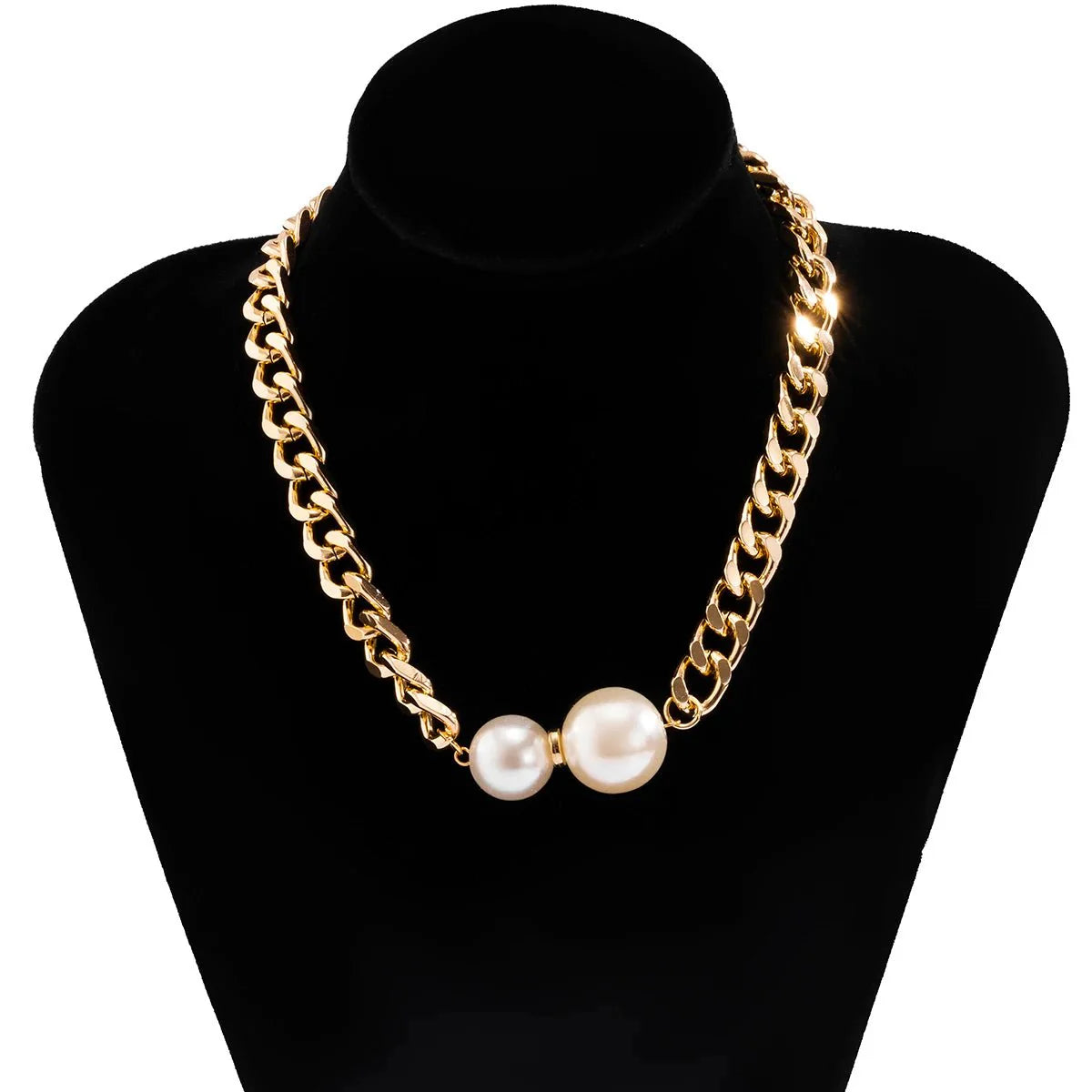 Cuban Link Chain Pearl Ends Necklace - Aryomi