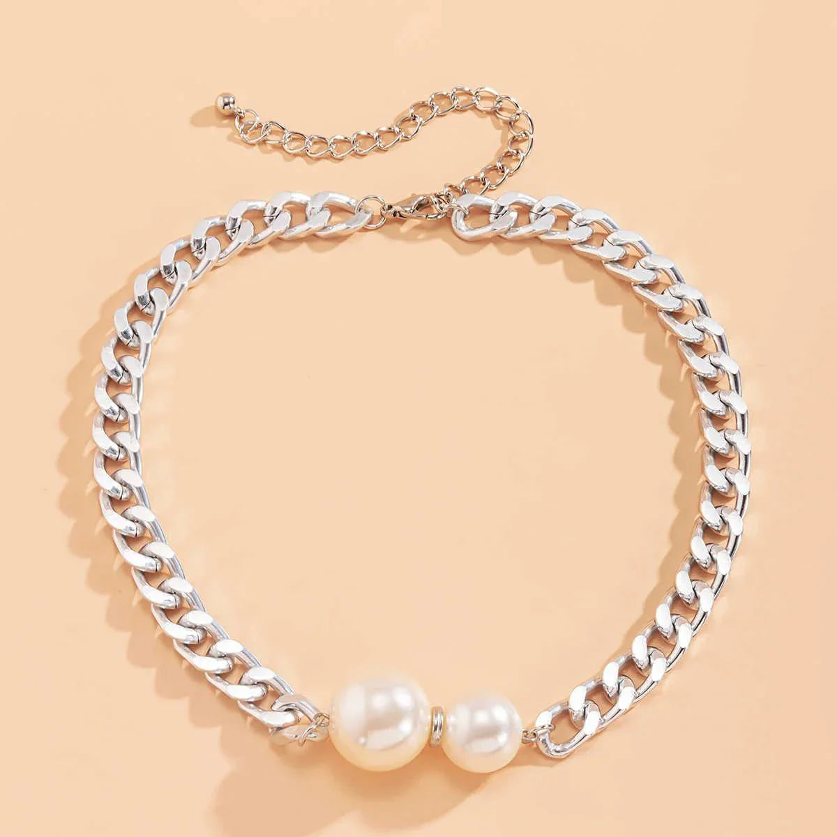 Cuban Link Chain Pearl Ends Necklace - Aryomi