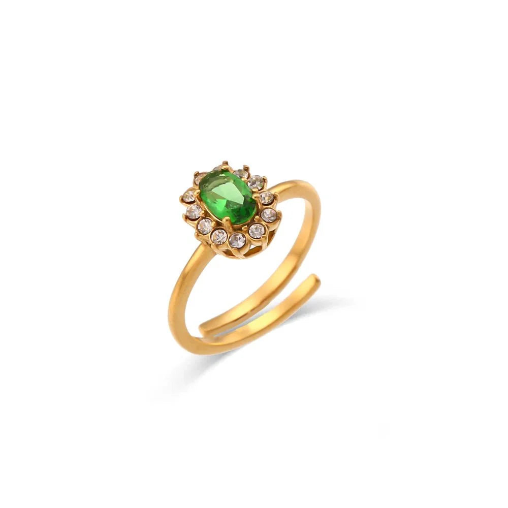 Dainty Adjustable Oval Diamond Rings - Aryomi