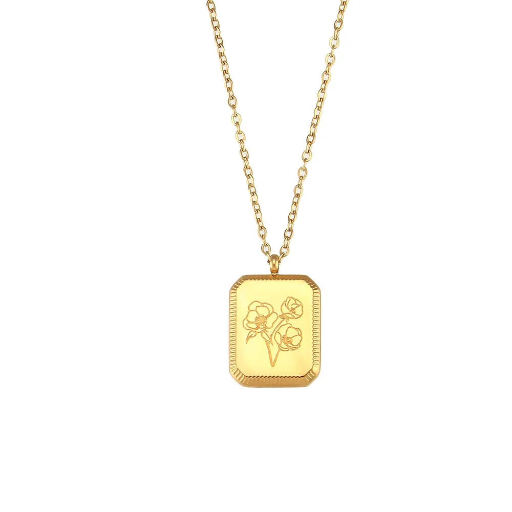 Dainty Birth Month Flower Necklace - Aryomi