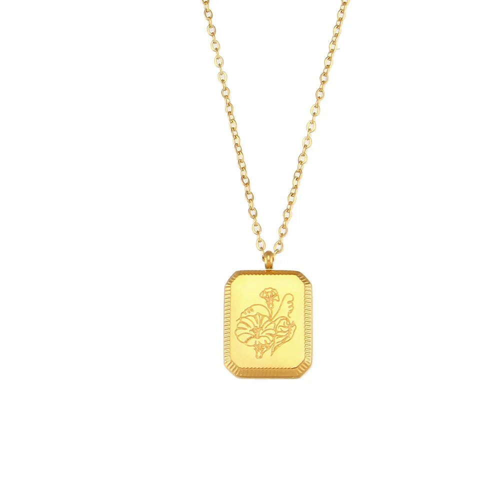 Dainty Birth Month Flower Necklace - Aryomi