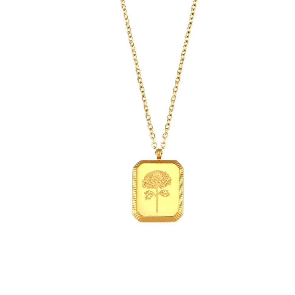 Dainty Birth Month Flower Necklace - Aryomi