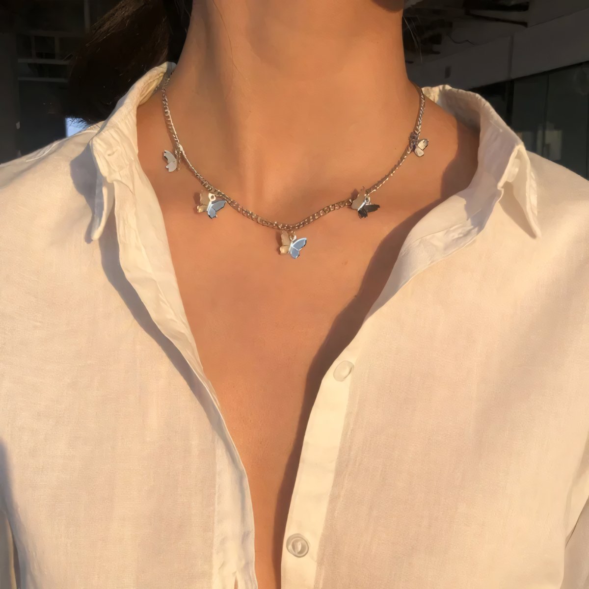 Dainty Butterfly Choker Necklace - Aryomi