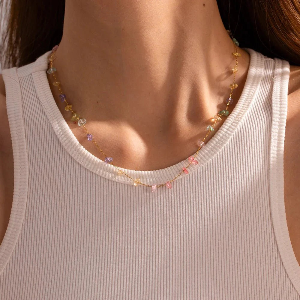 Dainty Crystal Bracelet and Necklace Set - Aryomi