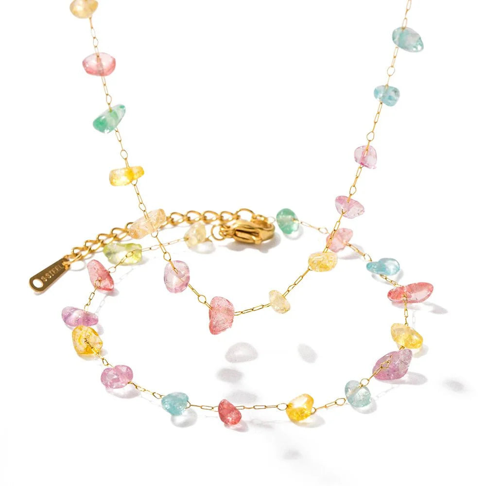 Dainty Crystal Bracelet and Necklace Set - Aryomi