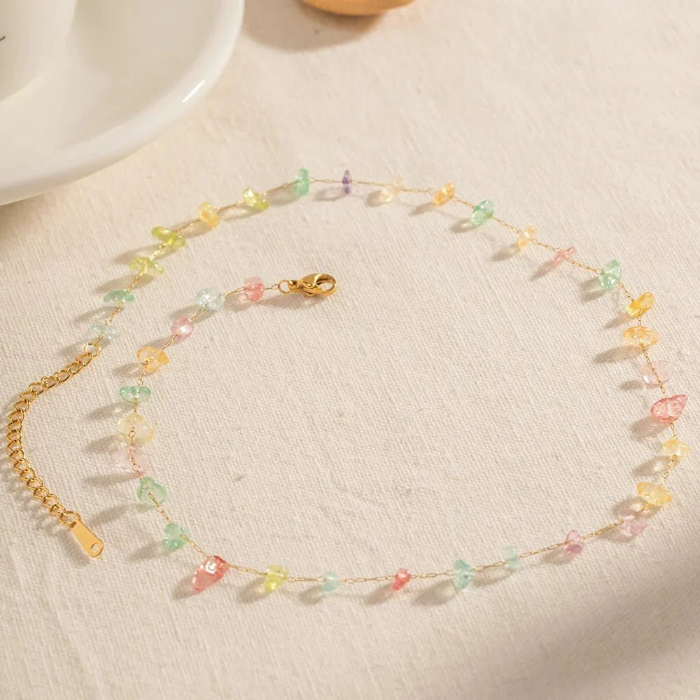 Dainty Crystal Bracelet and Necklace Set - Aryomi