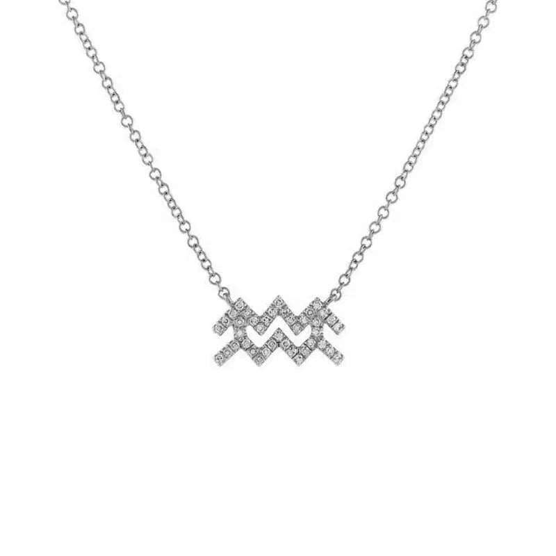 Dainty Diamond Zodiac Sign Necklace - Aryomi