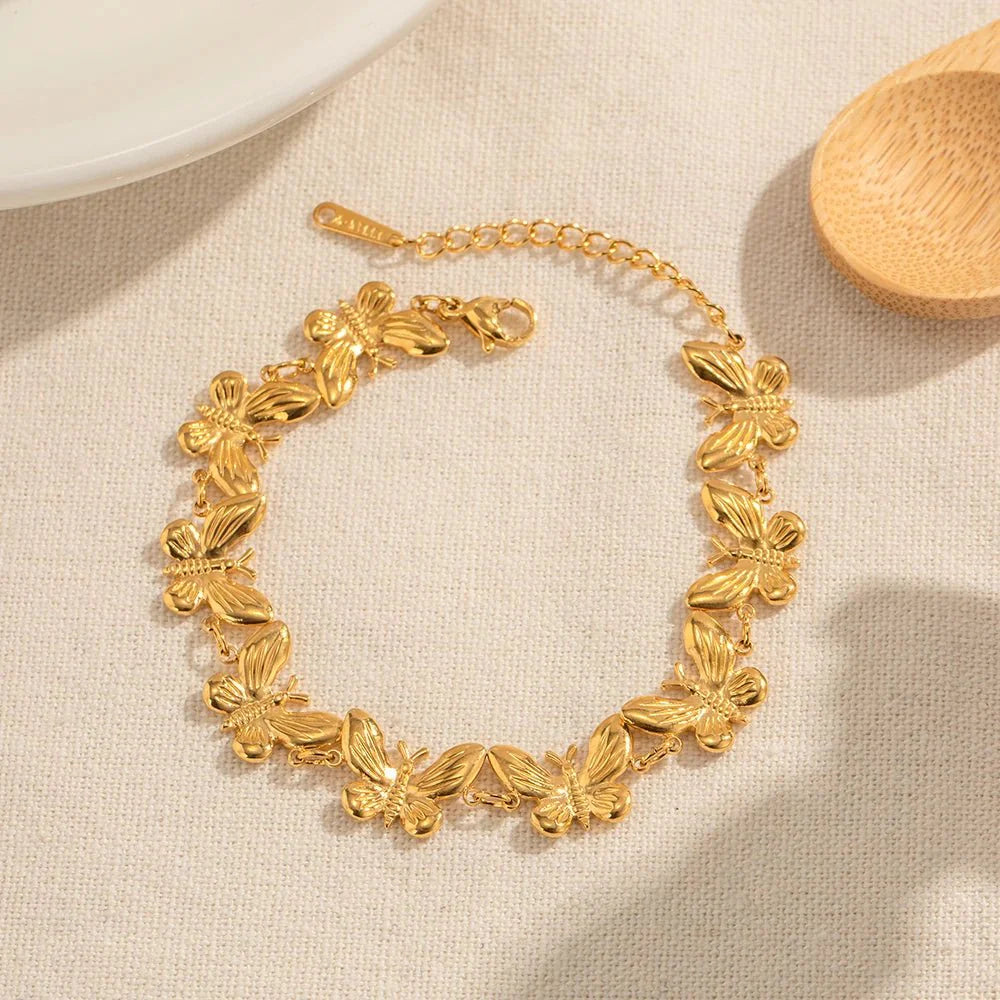 Dainty Feminine Butterfly Wrapped Bracelet - Aryomi