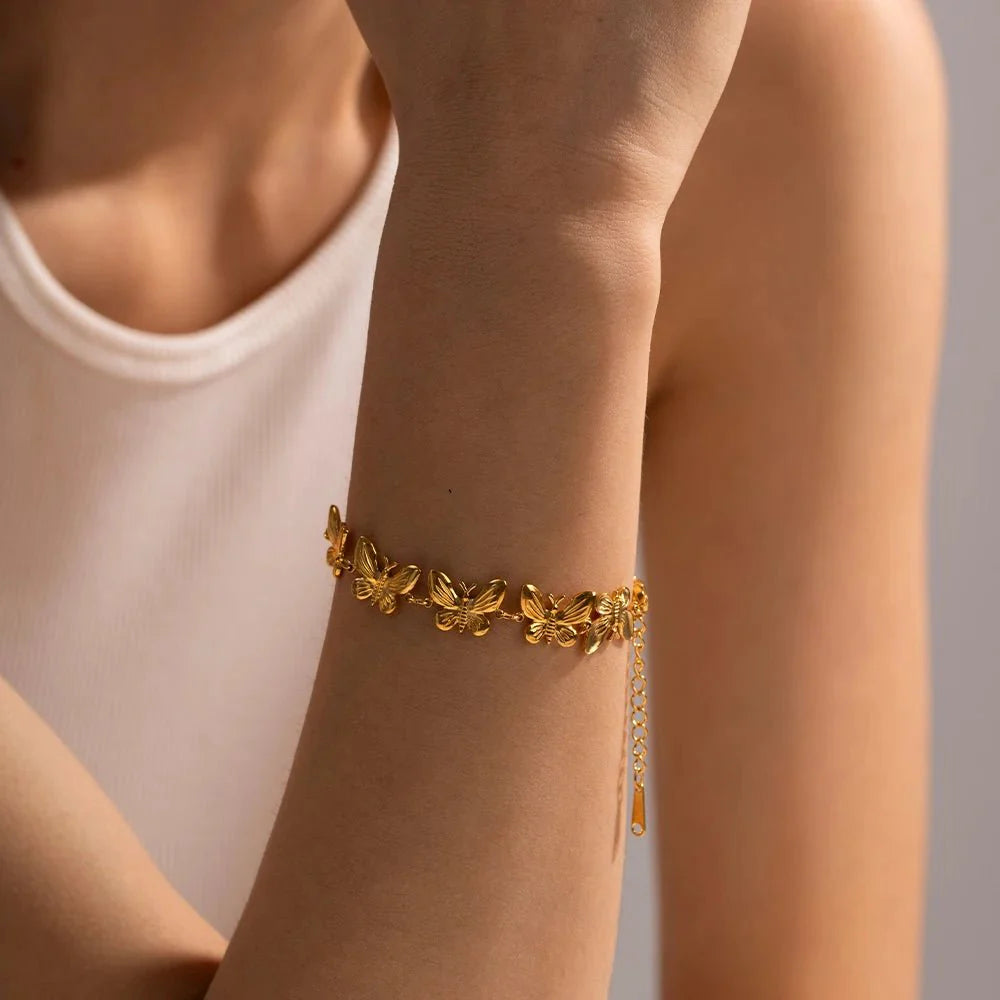 Dainty Feminine Butterfly Wrapped Bracelet - Aryomi