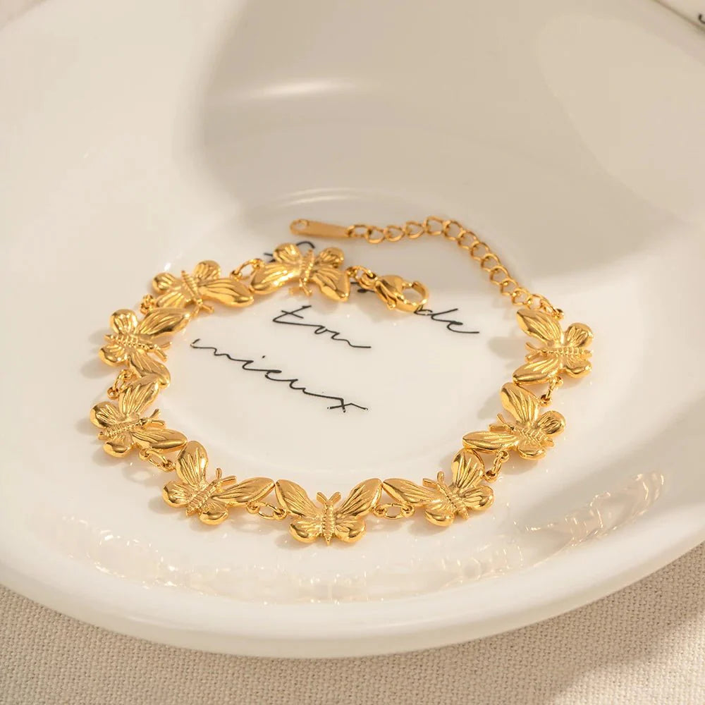 Dainty Feminine Butterfly Wrapped Bracelet - Aryomi