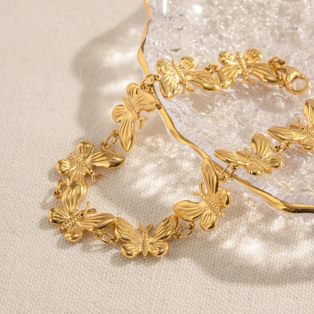 Dainty Feminine Butterfly Wrapped Bracelet - Aryomi