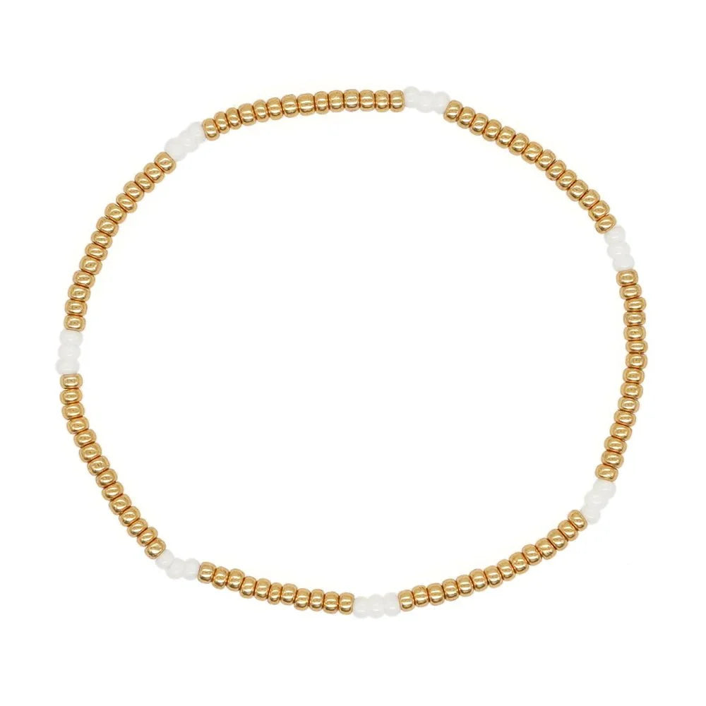 Dainty Gold Beaded Pearl Bracelets - Aryomi