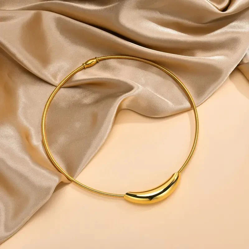 Dainty Modern Curve Choker Necklace - Aryomi