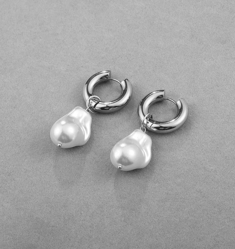 Dainty Pearl Huggie Earrings - Aryomi