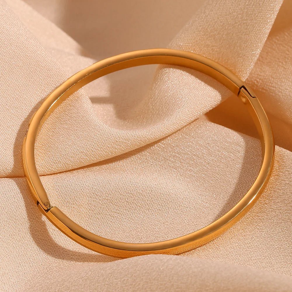 Diamond Accented Gold Cuff Bracelet - Aryomi
