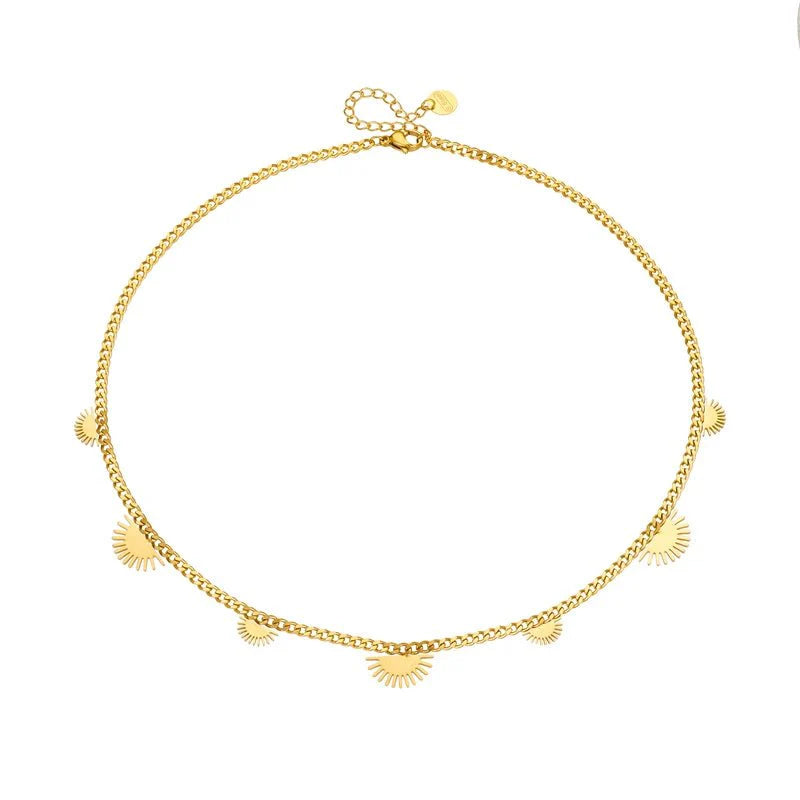 Half Sun Charm Necklace and Bracelet Set - Aryomi