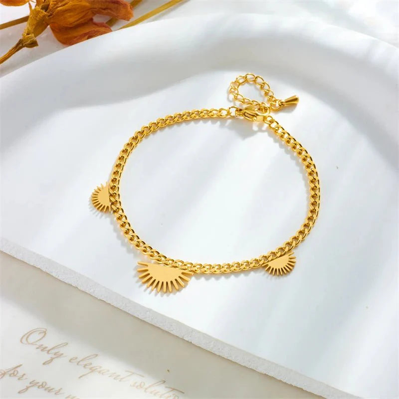 Half Sun Charm Necklace and Bracelet Set - Aryomi