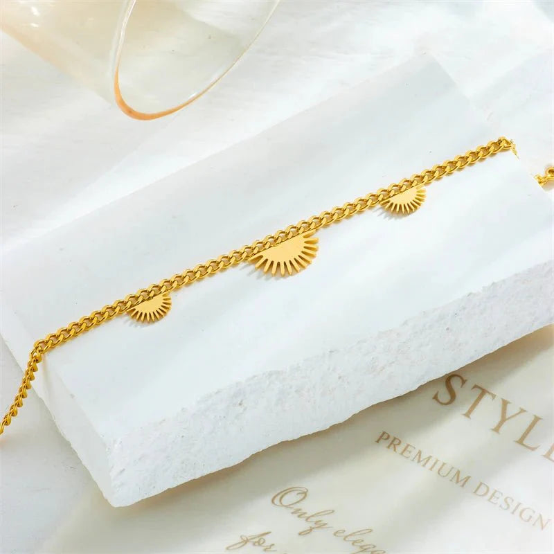 Half Sun Charm Necklace and Bracelet Set - Aryomi