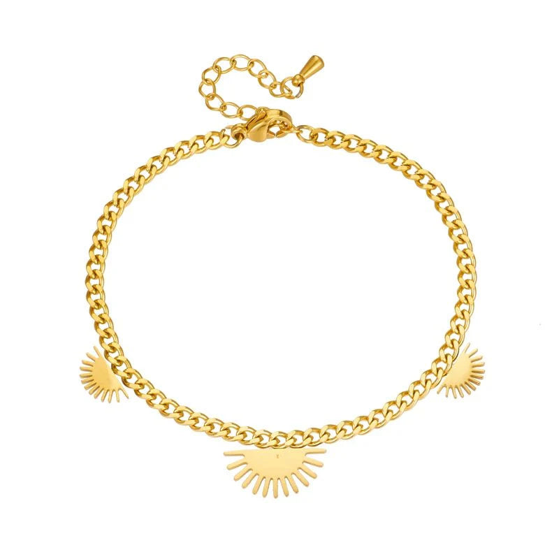 Half Sun Charm Necklace and Bracelet Set - Aryomi
