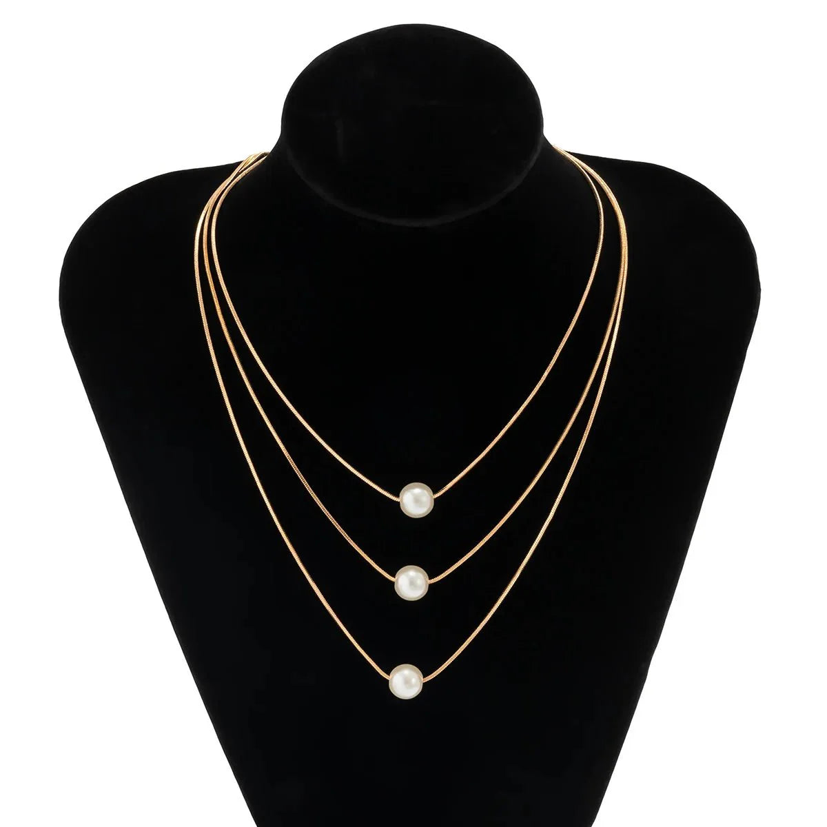 Layered Pearls Strung On Rope Necklace - Aryomi