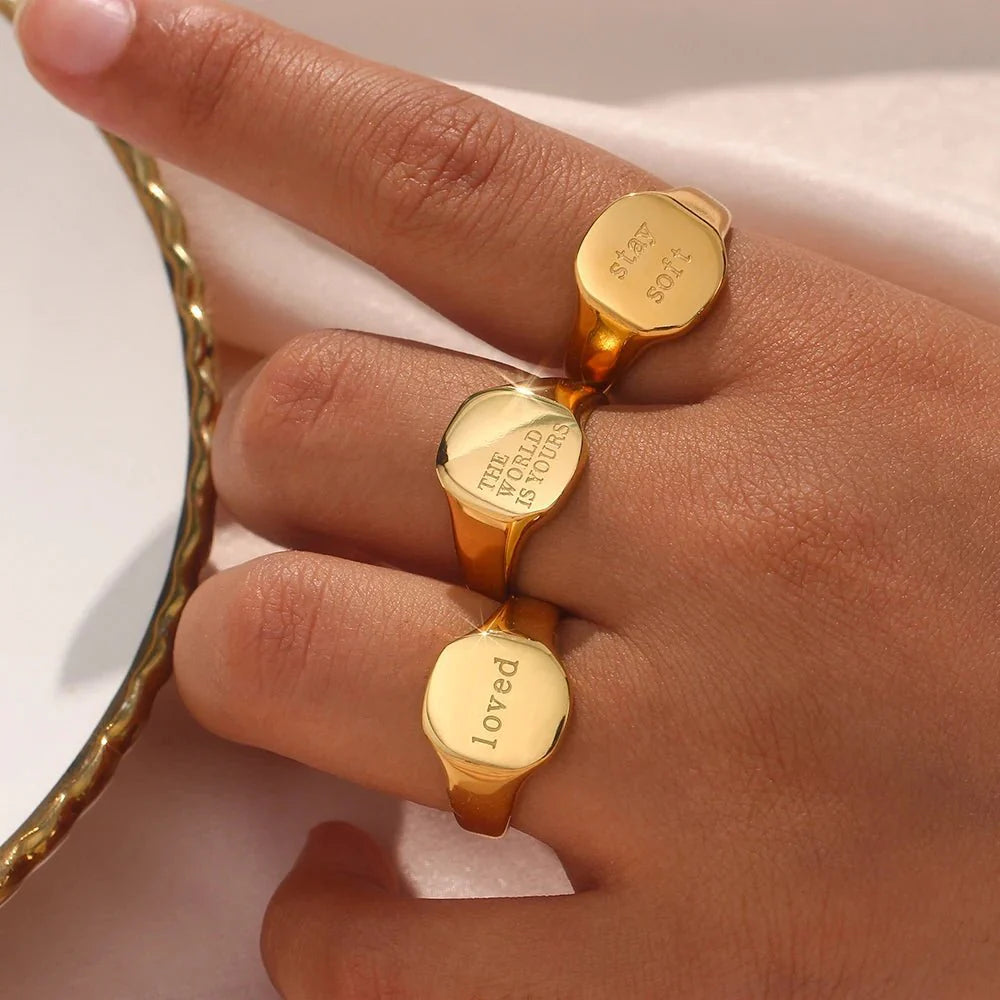 Positive Affirmation Engraved Rings - Aryomi