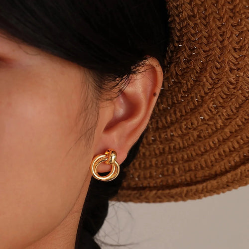 14k Dainty Dual Hoop Earrings - Aryomi