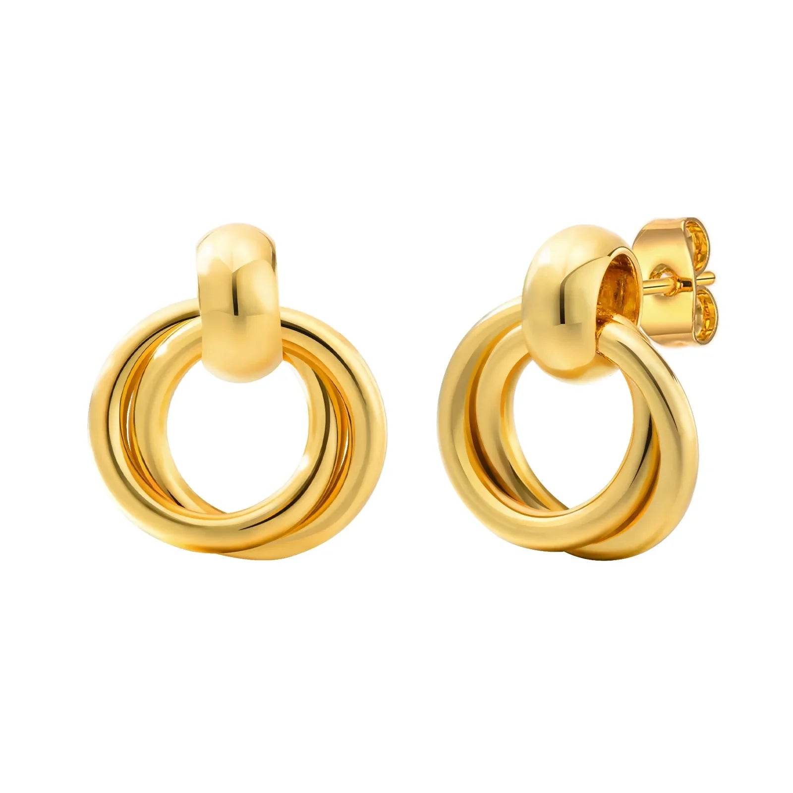 14k Dainty Dual Hoop Earrings - Aryomi
