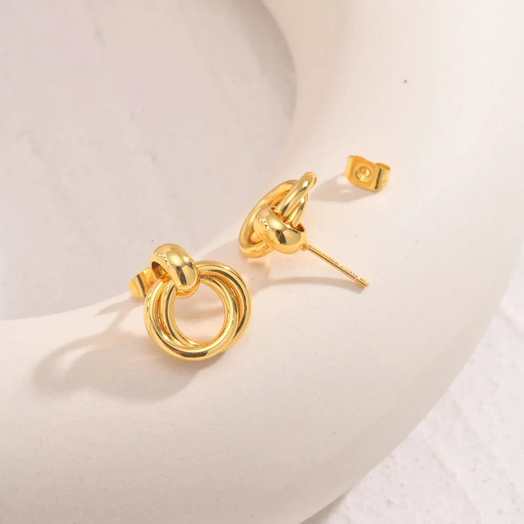 14k Dainty Dual Hoop Earrings - Aryomi