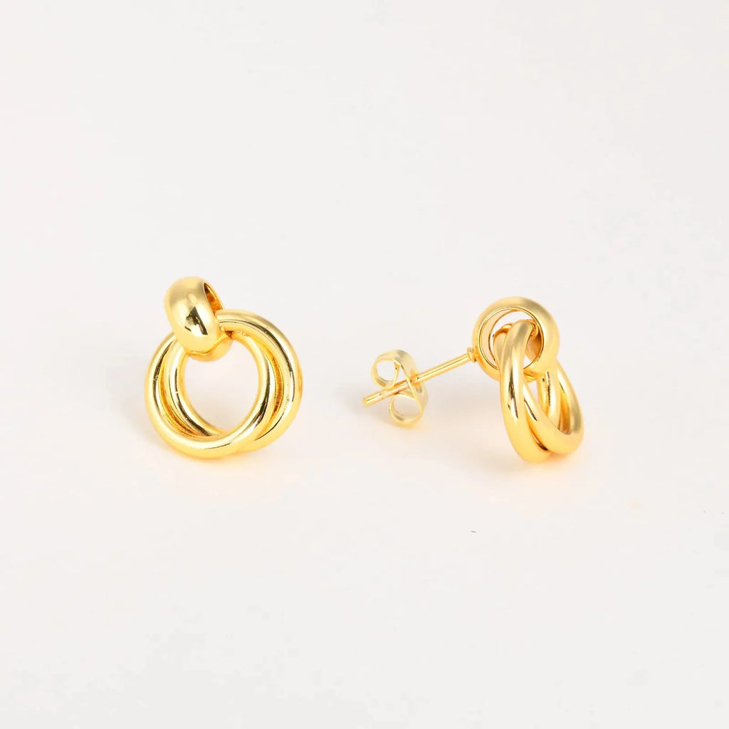 14k Dainty Dual Hoop Earrings - Aryomi