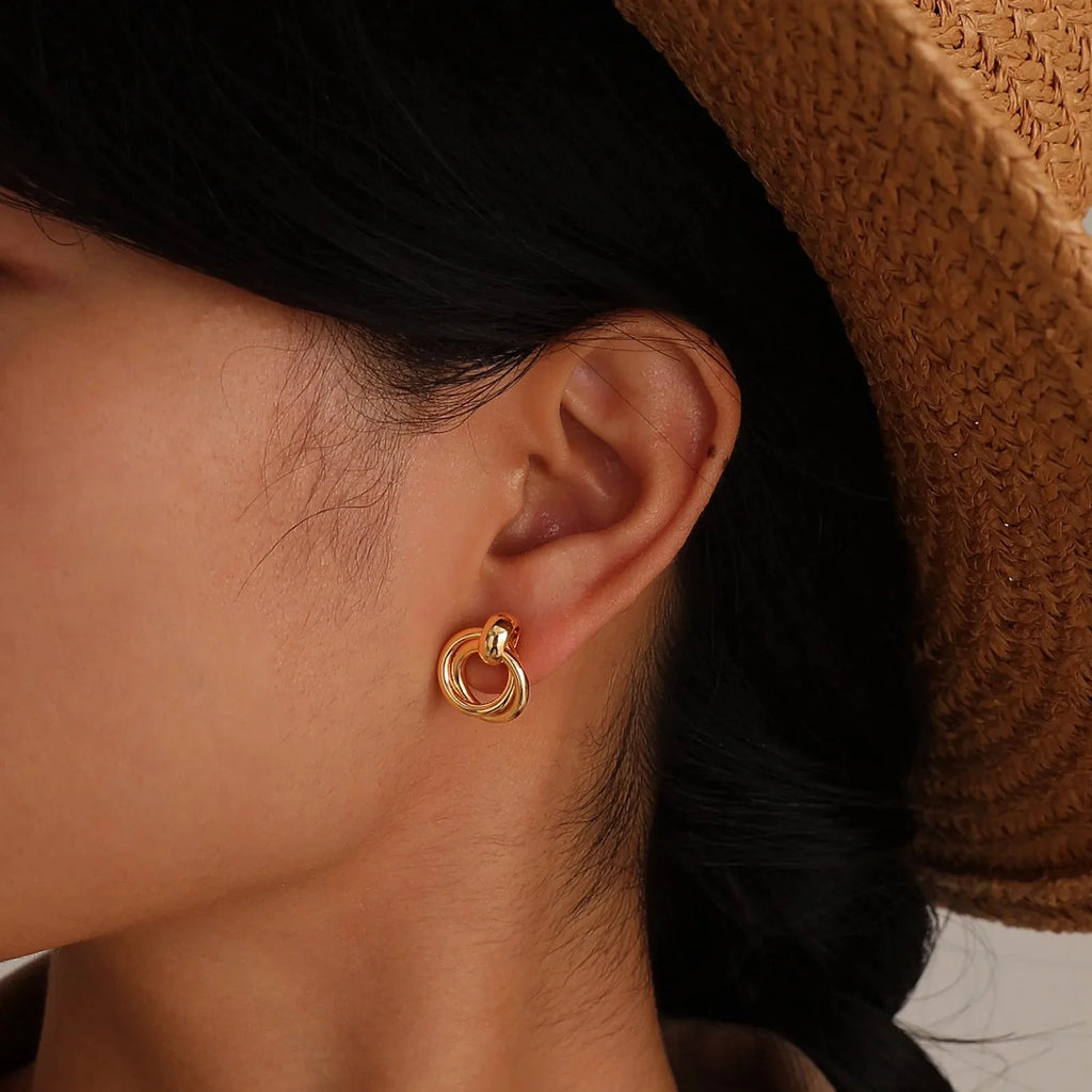 14k Dainty Dual Hoop Earrings - Aryomi