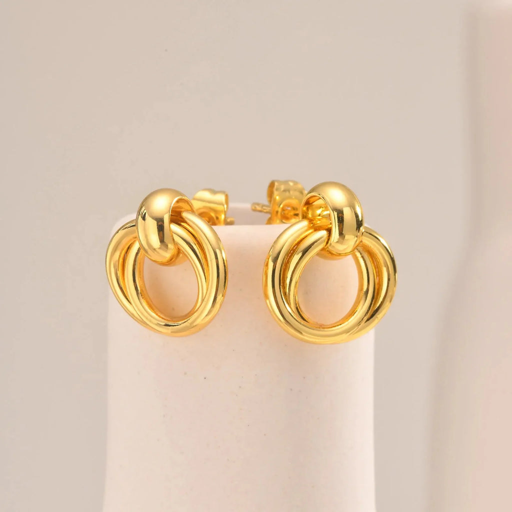 14k Dainty Dual Hoop Earrings - Aryomi