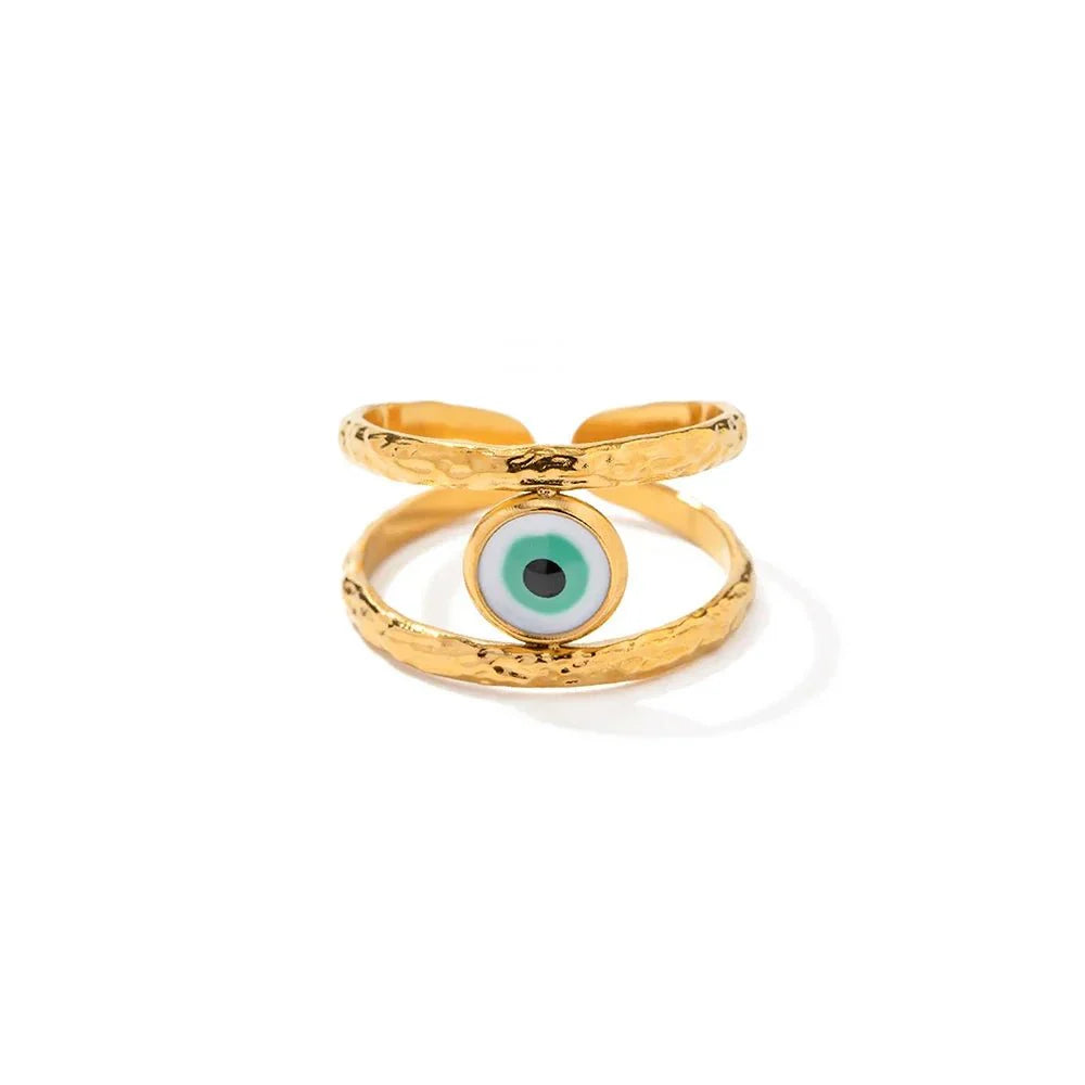 18k Bohemian Evil Eye Rings - Aryomi