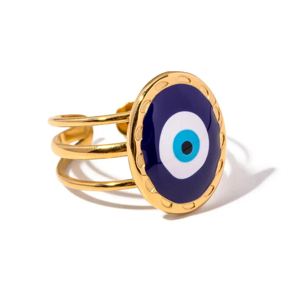 18k Bohemian Evil Eye Rings - Aryomi