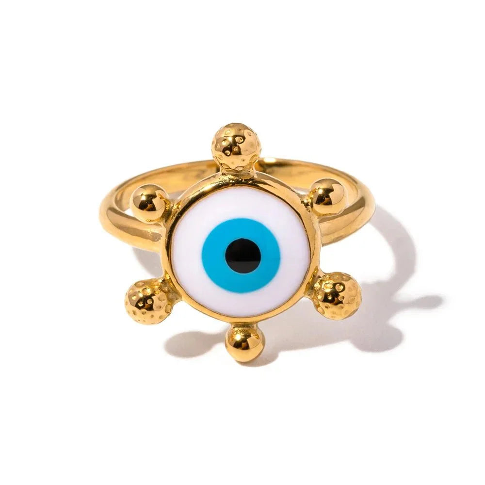18k Bohemian Evil Eye Rings - Aryomi