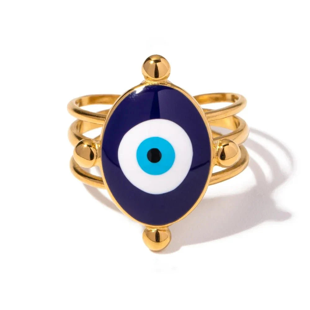 18k Bohemian Evil Eye Rings - Aryomi