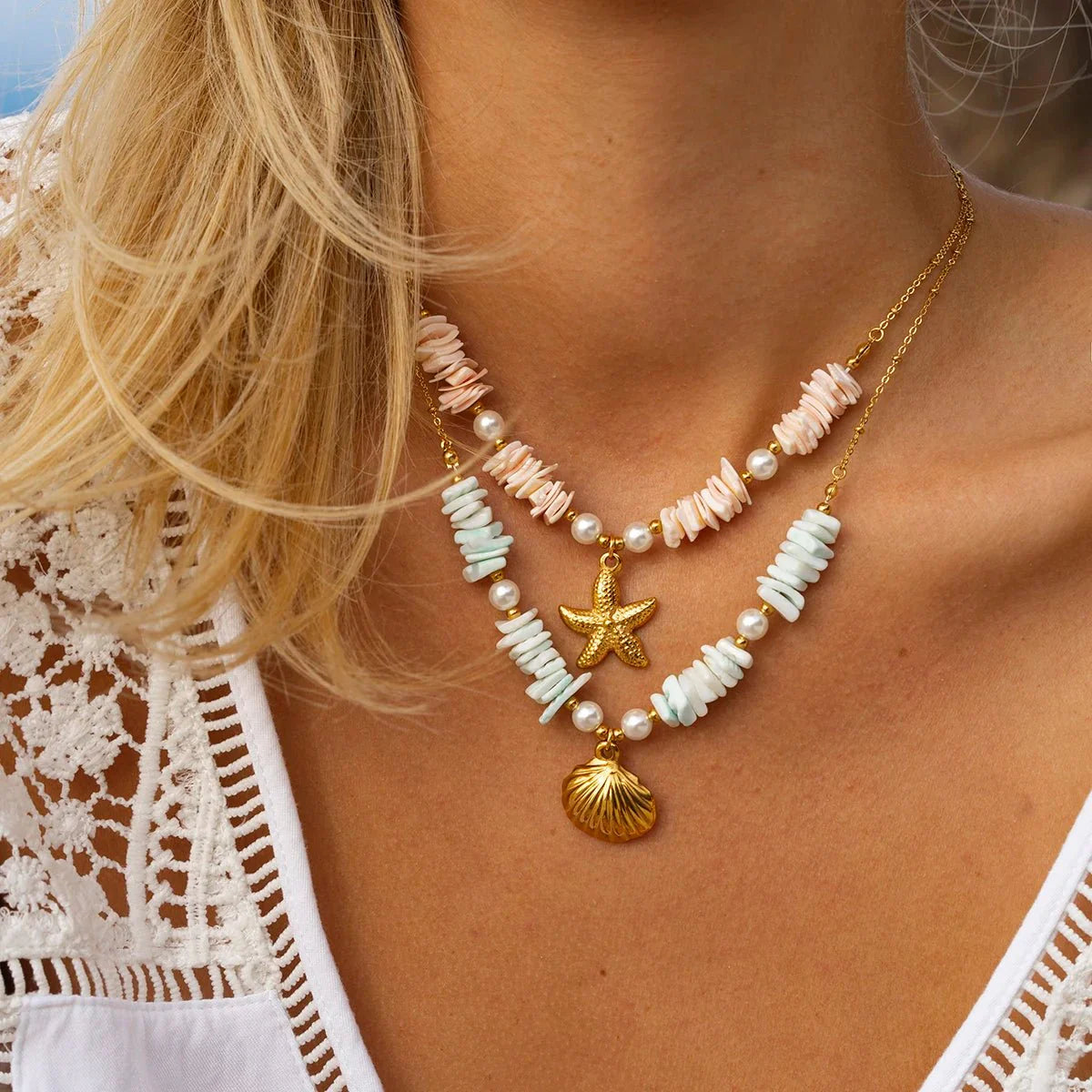 18k Boho Oceanic Sea Shell Necklaces - Aryomi