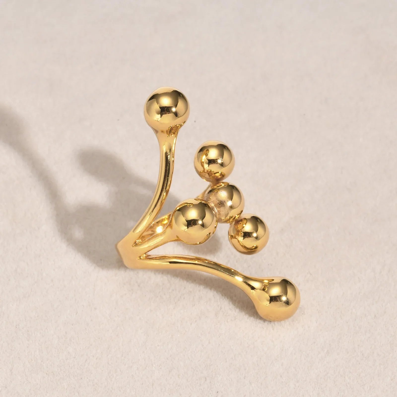 18k Bold Layered Ball Wrap Ring - Aryomi