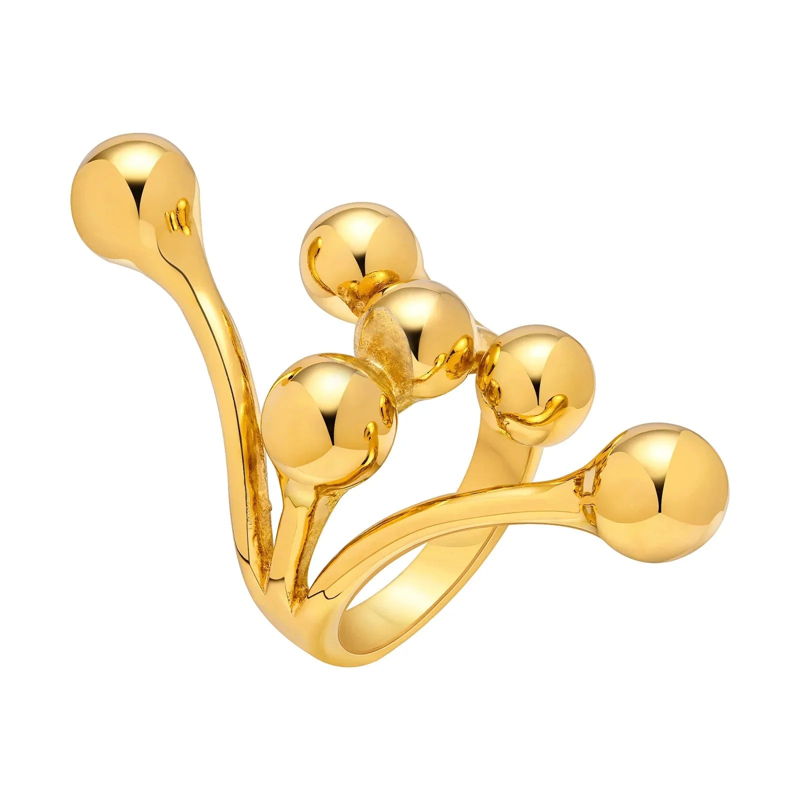 18k Bold Layered Ball Wrap Ring - Aryomi