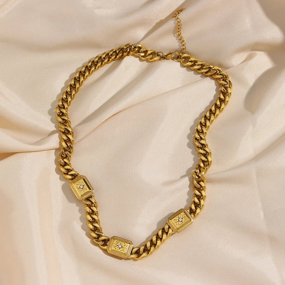 18k Cuban North Star Tarot Necklace and Earring Set - Aryomi